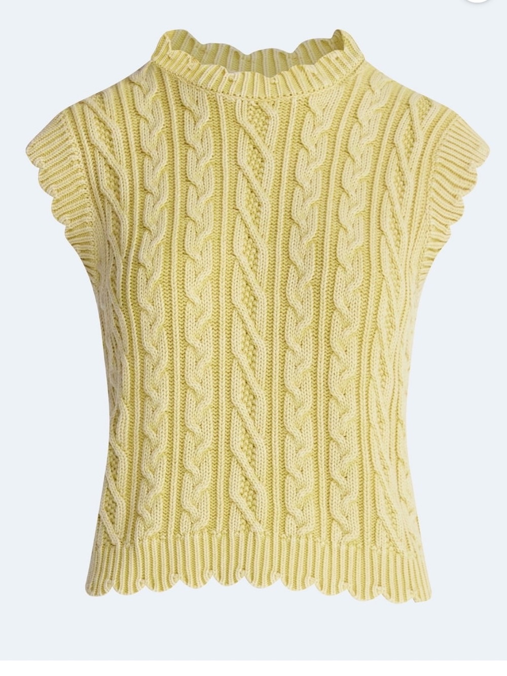 Scalloped Cable Knit 100% Cotton Vest - Free Assembly NWT